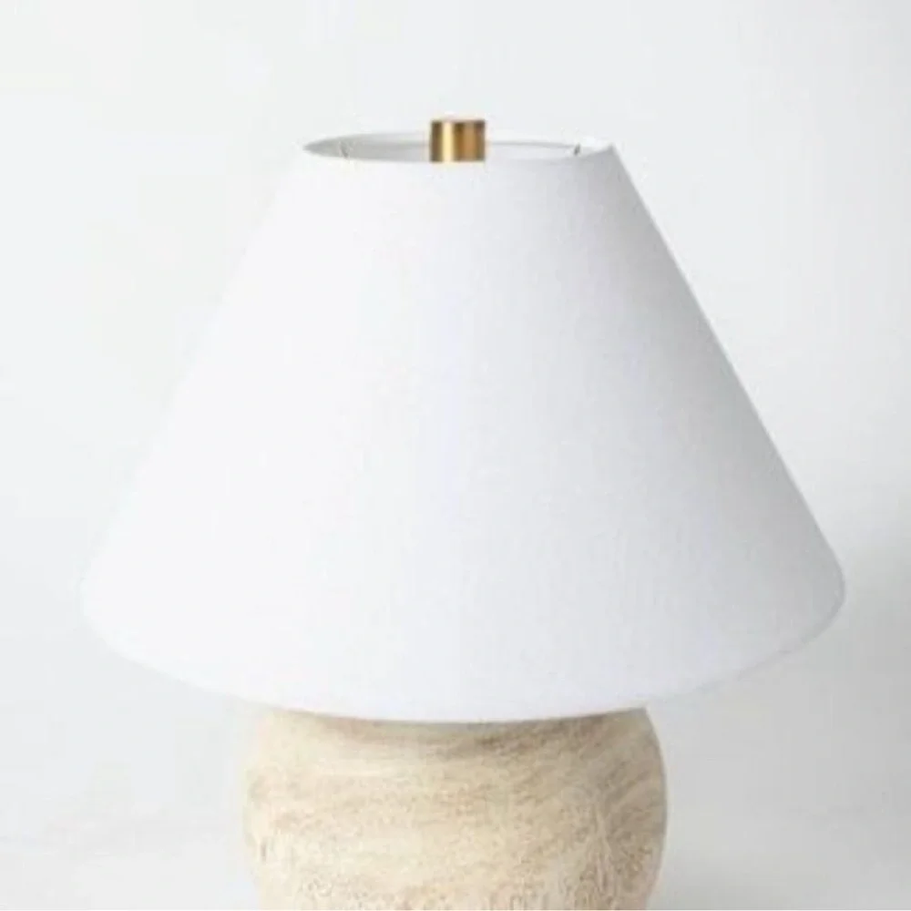 Studio McGee Medium Faux Wood Table Lamp Brown - Threshold Target